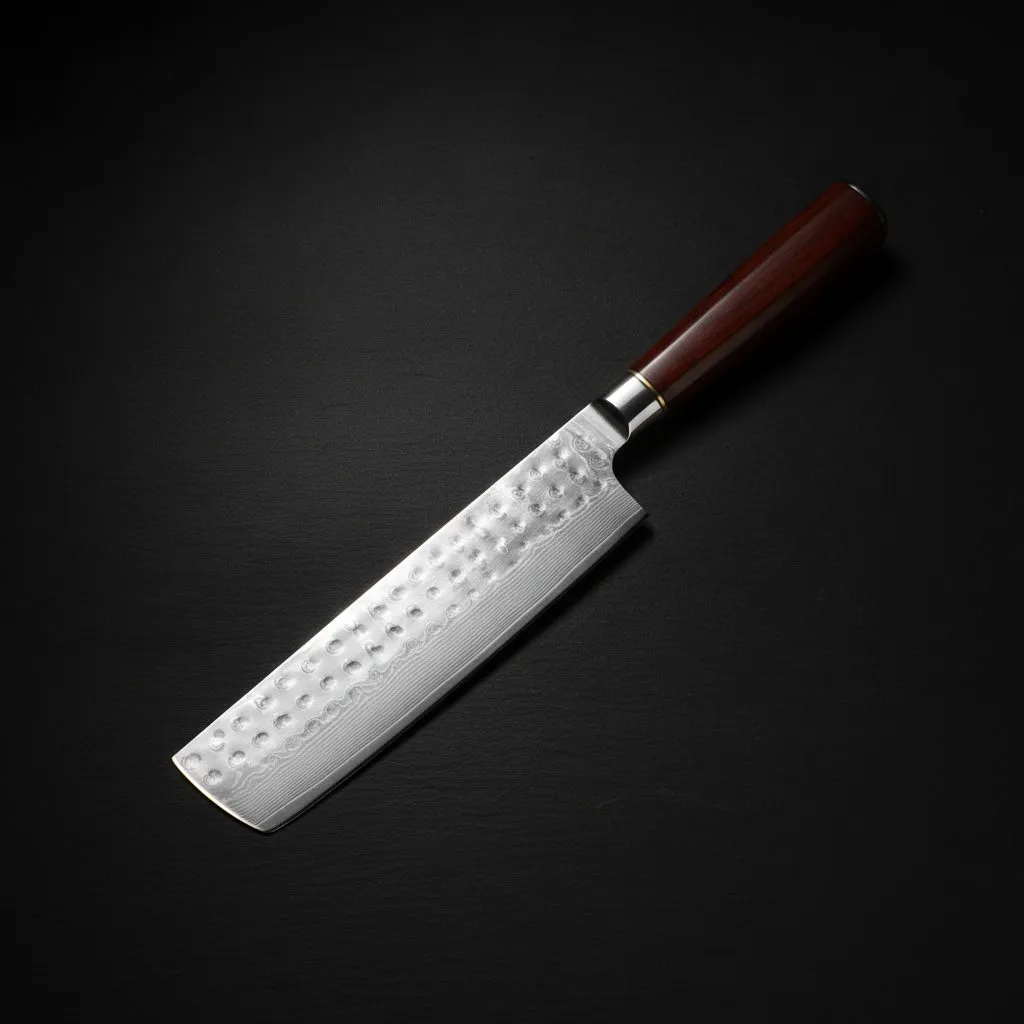 Couteau nakiri Yaiba 17,5 cm, lame rectangulaire en acier damassé martelé